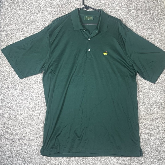 Masters Polo Shirt Mens XL Green Amen Corner Augusta Golf Short Sleeve Button - Picture 1 of 7
